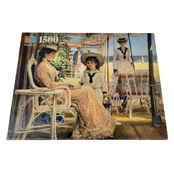 Vintage 1500 Piece Past Impressions Intimate Moment Beach Scene Jigsaw Puzzle - Picture 6 of 12